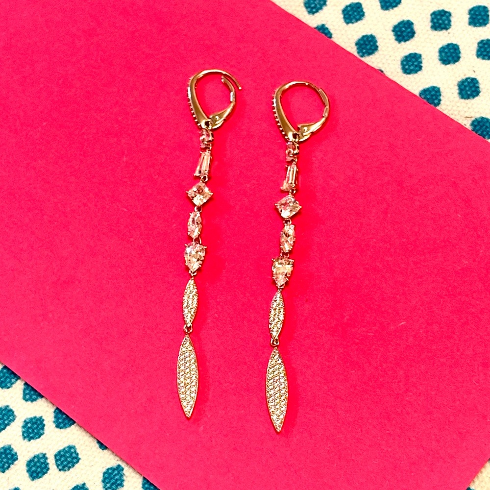 Nadri silver sparkly dangling earrings